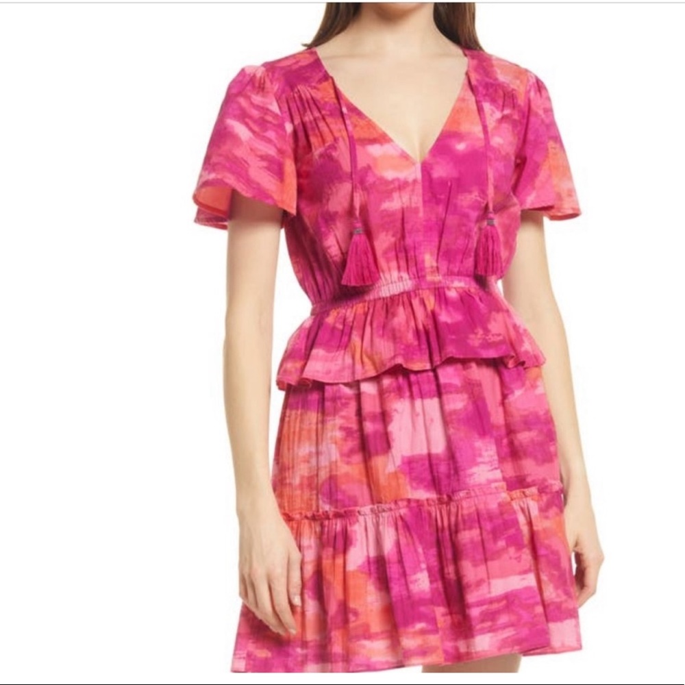 NSR Mini Dress Kenny Satin Jacquard In Pink